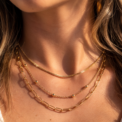 Dreireihige Layer Halskette - wasserfest