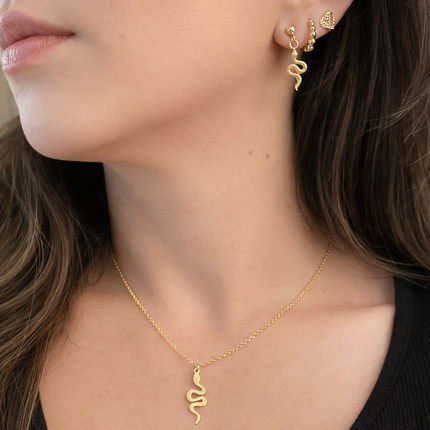 Halskette mit Schlangen-anhänger - Sterling Silber