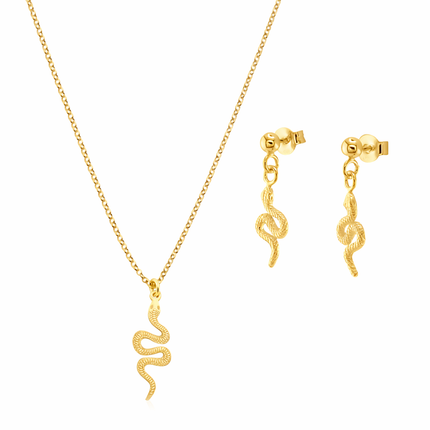 Schmuckset Elegante Schlange - Sterling Silber