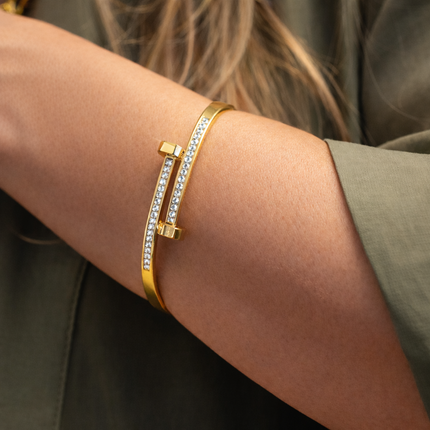 Armreif mit zweilagigem Zirkonia - wasserfest