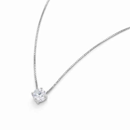 Lichtpunkt Solitär Halskette - 6mm - Sterling Silber