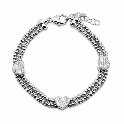 Armband mit Herzen - Sterling Silber