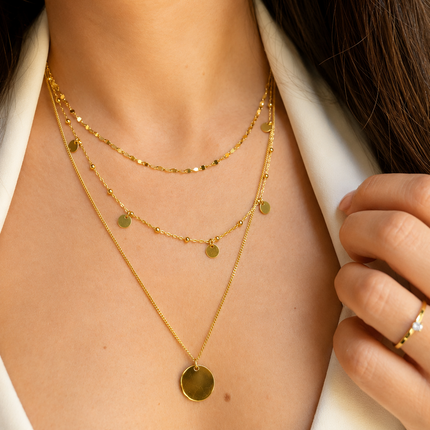Mehrlagige Layering Halskette mit Anhänger - Sterling Silber