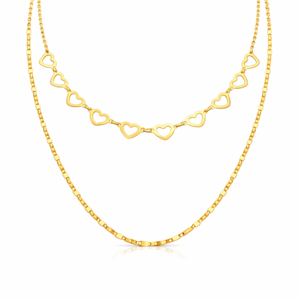 Herz Layer Kette - Sterling Silber