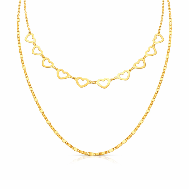 Herz Layer Kette - Sterling Silber