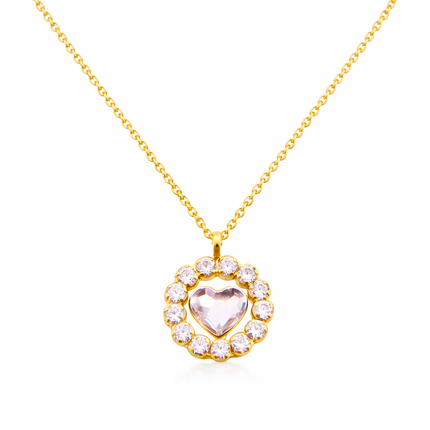 Halskette mit Zirkonia Herz - Sterling Silber
