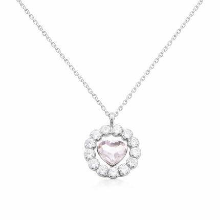 Halskette mit Zirkonia Herz - Sterling Silber
