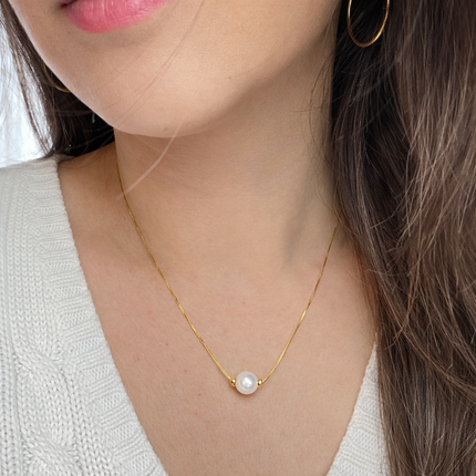 Halskette mit Perle - Sterling Silber