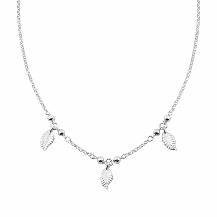 Halskette mit Blatt-anhängern - Sterling Silber