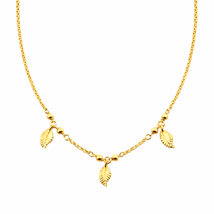 Halskette mit Blatt-anhängern - Sterling Silber