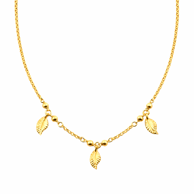 Halskette mit Blatt-anhängern - Sterling Silber