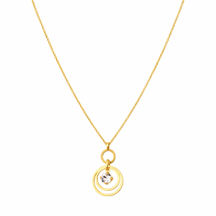 Halskette mit Kreisen und Zirkonia - Sterling Silber