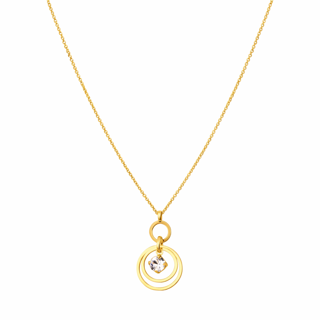 Halskette mit Kreisen und Zirkonia - Sterling Silber