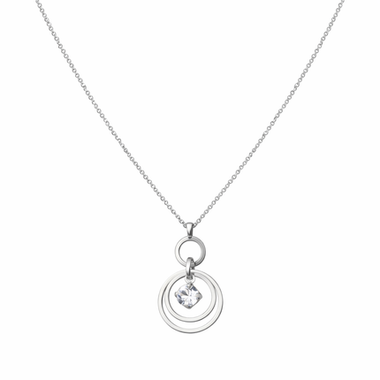 Halskette mit Kreisen und Zirkonia - Sterling Silber