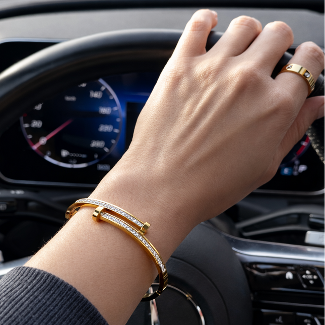 Armreif mit zweilagigem Zirkonia - wasserfest