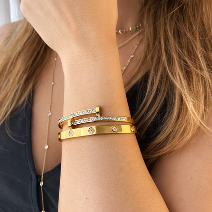 Armreif mit zweilagigem Zirkonia - wasserfest