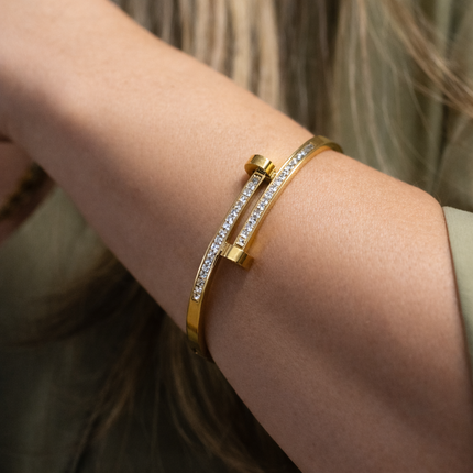 Armreif mit zweilagigem Zirkonia - wasserfest