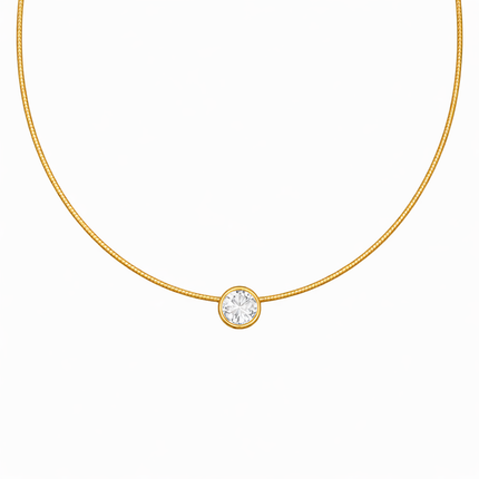 Solitär-Halskette mit Zirkonia  - Sterling Silber