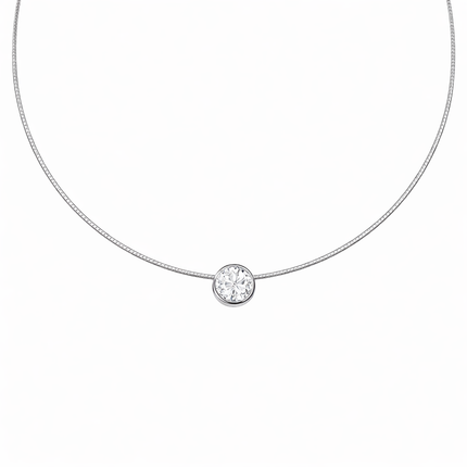 Solitär-Halskette mit Zirkonia  - Sterling Silber