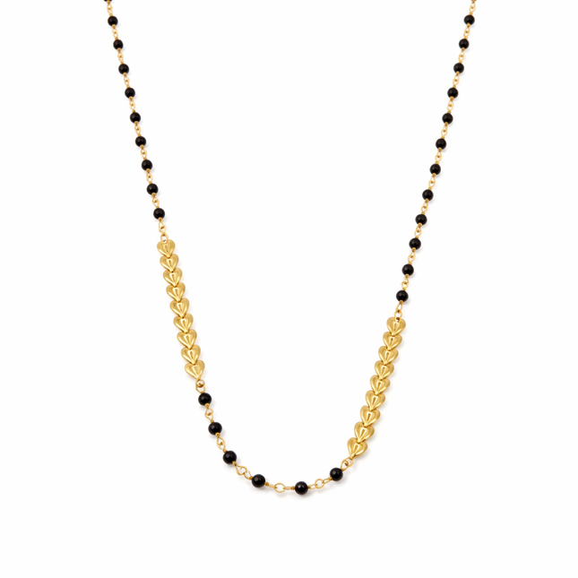 Kugelkette in schwarz - Sterling Silber