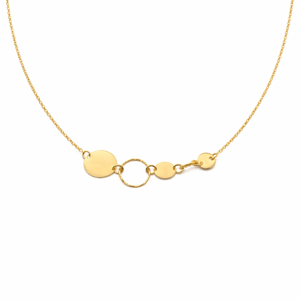 Halskette mit Ringen und Kreisen - Sterling Silber