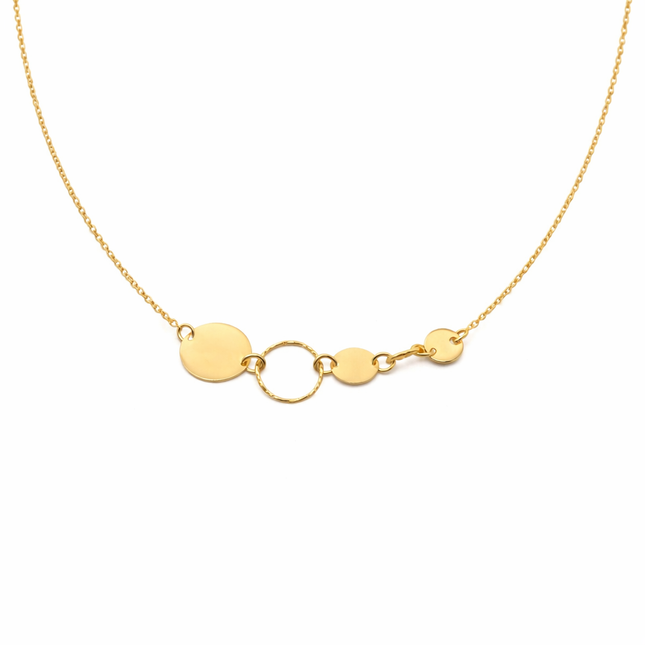 Halskette mit Ringen und Kreisen - Sterling Silber