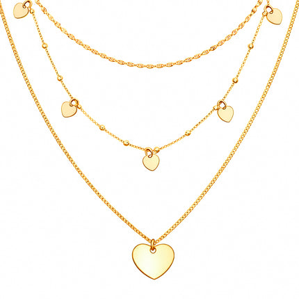 Mehrlagige Layering Halskette mit Anhänger - Sterling Silber