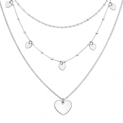 Mehrlagige Layering Halskette mit Anhänger - Sterling Silber