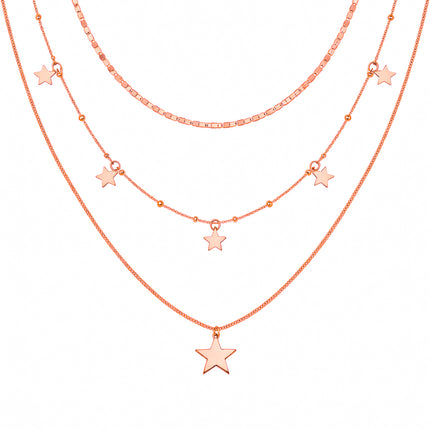 Mehrlagige Layering Halskette mit Anhänger - Sterling Silber