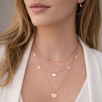 Mehrlagige Layering Halskette mit Anhänger - Sterling Silber