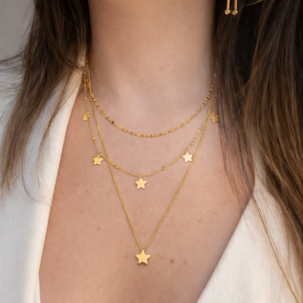 Mehrlagige Layering Halskette mit Anhänger - Sterling Silber