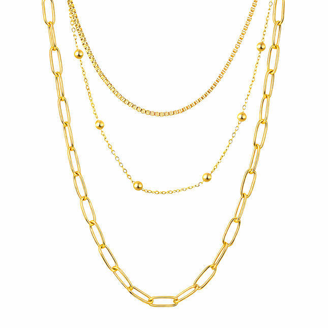 Dreireihige Layer Halskette - wasserfest