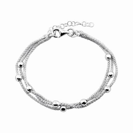Mehrlagiges Kugelarmband - Sterling Silber