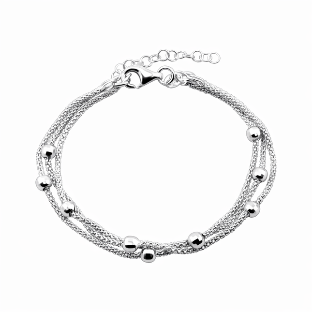 Mehrlagiges Kugelarmband - Sterling Silber
