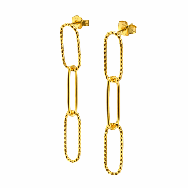 Ohrringe aus drei Kettengliedern - Sterling Silber