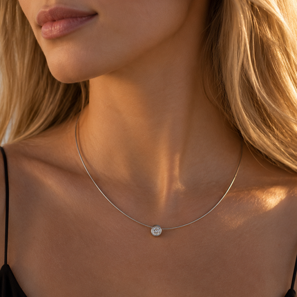 Kette mit Zirkonia-Anhänger - Sterling Silber