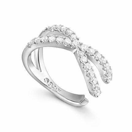 X-förmiger Ear Cuff  - Sterling Silber
