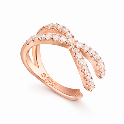 X-förmiger Ear Cuff  - Sterling Silber