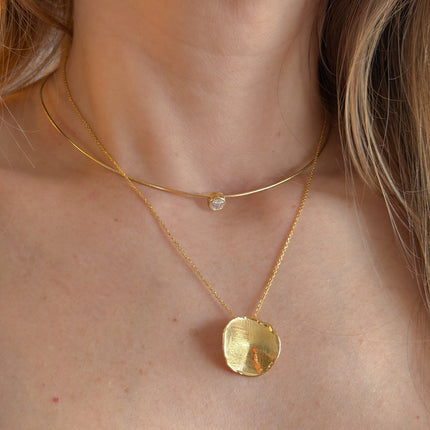 Solitär-Halskette mit Zirkonia  - Sterling Silber