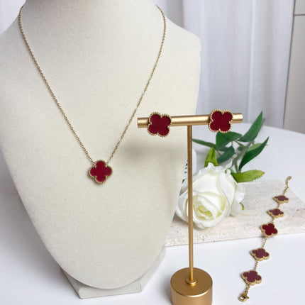 Schmuck-Set Red Clover - wasserfest