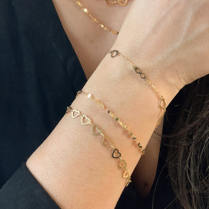 2-lagiges Herz-Armband - Sterling Silber