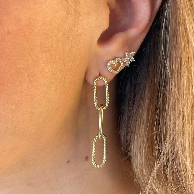 Zirkonia-Blumen Ohrstecker - Sterling Silber