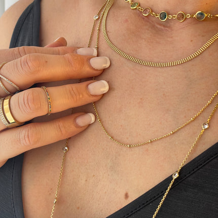 Lange Zirkonia-Kette - Sterling Silber