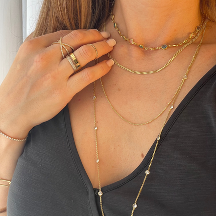 Lange Zirkonia-Kette - Sterling Silber