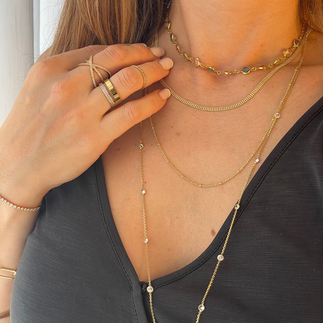 Lange Zirkonia-Kette - Sterling Silber