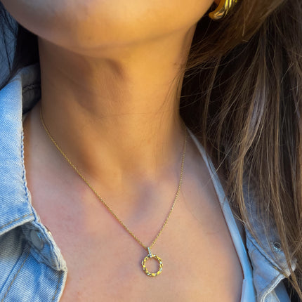 Halskette mit geflochtenem Kreis - Sterling Silber