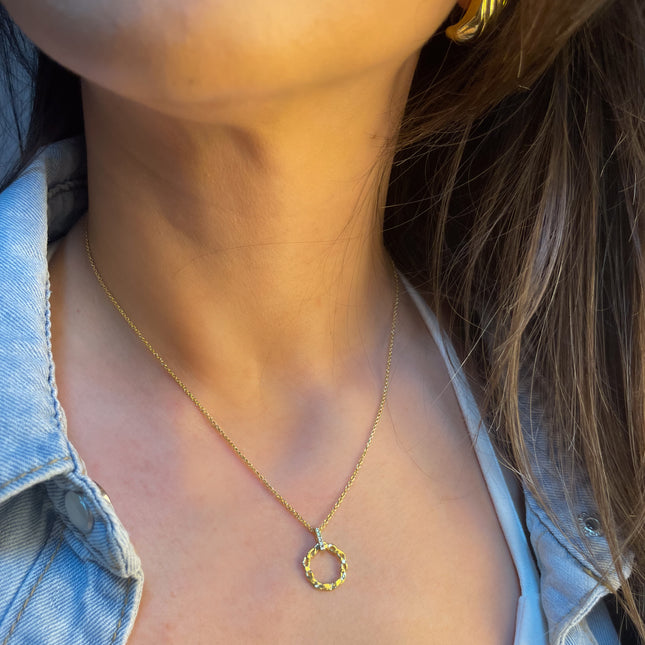 Halskette mit geflochtenem Kreis - Sterling Silber