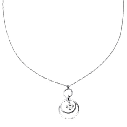 Halskette mit Kreisen und Zirkonia - Sterling Silber