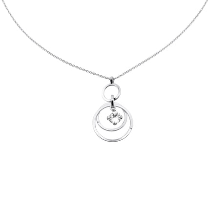 Halskette mit Kreisen und Zirkonia - Sterling Silber
