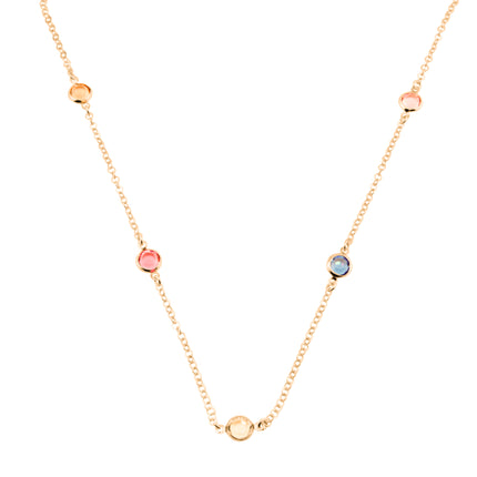 Halskette mit bunten Steinen - Sterling Silber